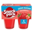 thumbnail image 1 of Snack Pack Zero Sugar Strawberry Flavored Juicy Gels, 3.25 oz Snack Cups, 4 Count, 1 of 9