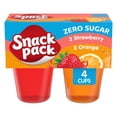 thumbnail image 1 of Snack Pack Zero Sugar Strawberry and Orange Flavored Juicy Gels, 3.25 oz Snack Cups, 4 Count, 1 of 9