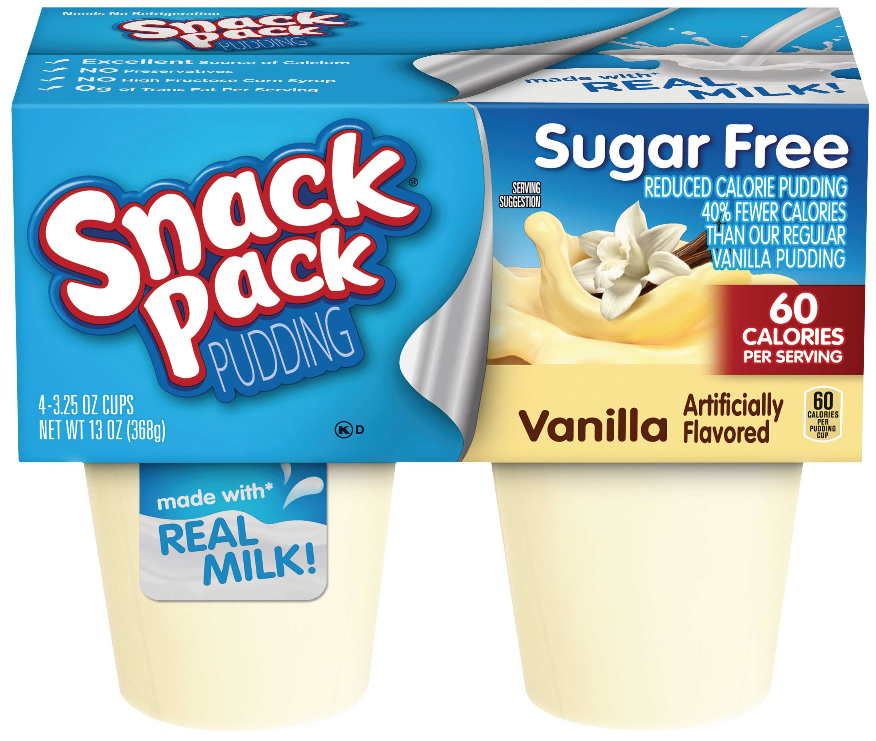 Snack Pack Sugar Free Vanilla Pudding, 3.5 Ounce 48 per case