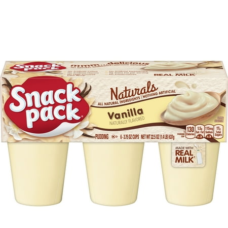 Snack Pack Vanilla Naturals Pudding Cups, 6 Count