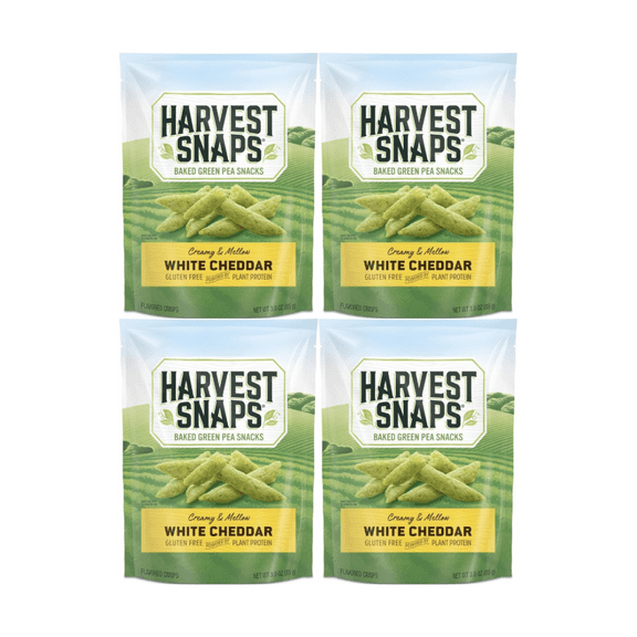 Snack Pack Veggie Chips White Cheddar Flavor  Gluten-Free, Plant-Based Protein Snack  4 Pack for Lunches, On-the-Go, or Anytime Snacking  Crunchy and Flavorful Veggie Chips