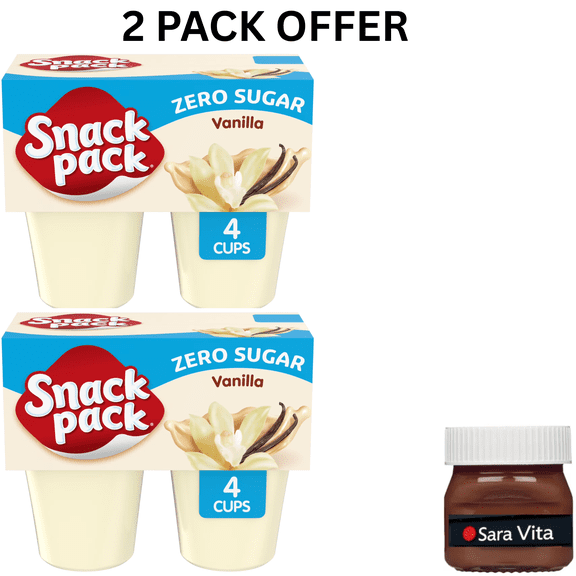Snack Pack Zero Sugar Vanilla Pudding, 3.25 oz Pudding Cups