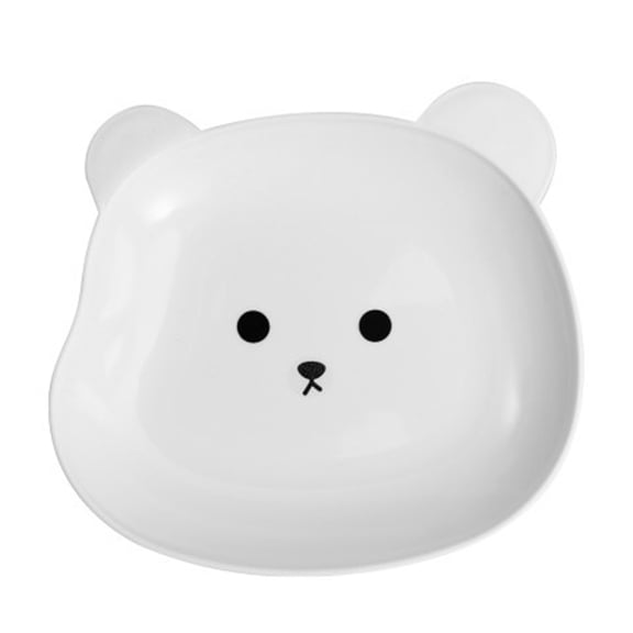Snack Plate Cute Bear Pattern Easy to Clean Stackable Round Edges Multipurpose Plastic Space Saving Fruit Dish Kitchen Tableware