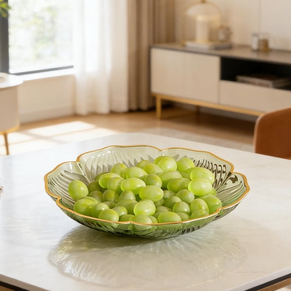 Snack Plate, Serving Tray Fruit Bowl Plastic Decorative Plate for Living Room Coffee Table, Light Luxury Design for Home and Commercial Use
