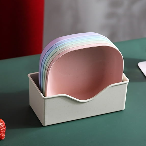 Snack Plates - Eco-friendly Straw Material, Compact Picnic & Party Serving, Dishwasher-safe Disposable Dessert Trays, topliu