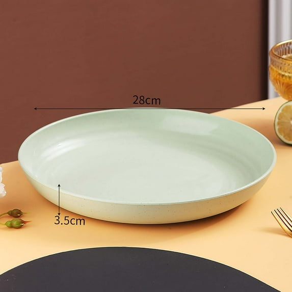 Snack Plates, Salad Dishes, Plastic Round Plates, Multipurpose Serving Trays, 28cm, 1 Count
