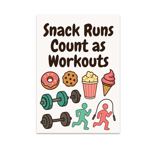 Snack Runs Count as Workouts - Healthy Living Decor - 13x19 Poster Print