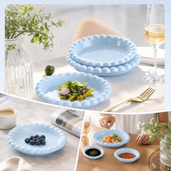 Snack Serving Tray, Decorative Candy Dish and Dessert Plate for Sweets Cookies Fruit and Appetizers, Reusable Tabletop Tableware for Living Room Kitchen Parties Gatherings and Daily Dining