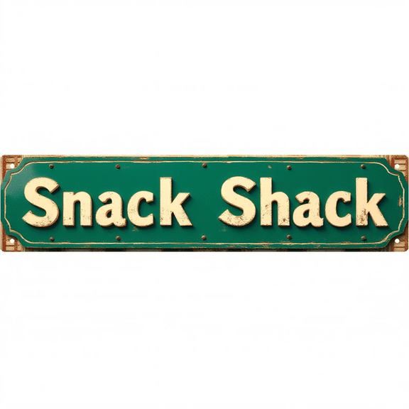 Snack Shack Tin Decor 16*4 Inches "Snack Shack" Kitchen/Game Room Wall Art - Retro Food Accent, Snack Decor, Kitchen Metal Sign