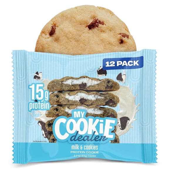 My Cookie Dealer Protein Cookies, Milk and Cookies (2.2oz, 12-Pack)