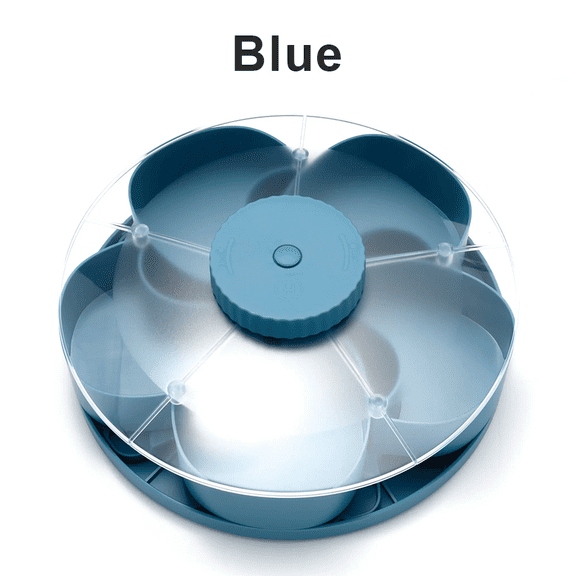 Snack Spinner,Divided Serving Tray That Spins,Divided Spin and Snack Serving Tray,Dips & Party Appetizers, RotatingSnack Box Container with Lid