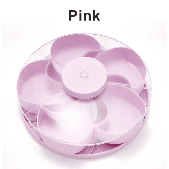 Snack Spinner,Divided Serving Tray That Spins,Divided Spin and Snack Serving Tray,Dips & Party Appetizers, RotatingSnack Box Container with Lid