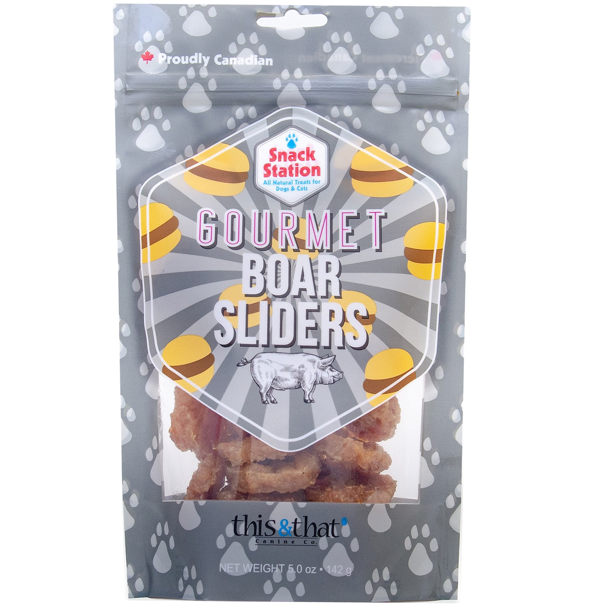 Snack Station: Gourmet Boar Sliders - 5 oz - Dehydrated Treats For Dogs & Cats, 2 Ingredients, Rewards & Training For Pets, This & That Canine Co