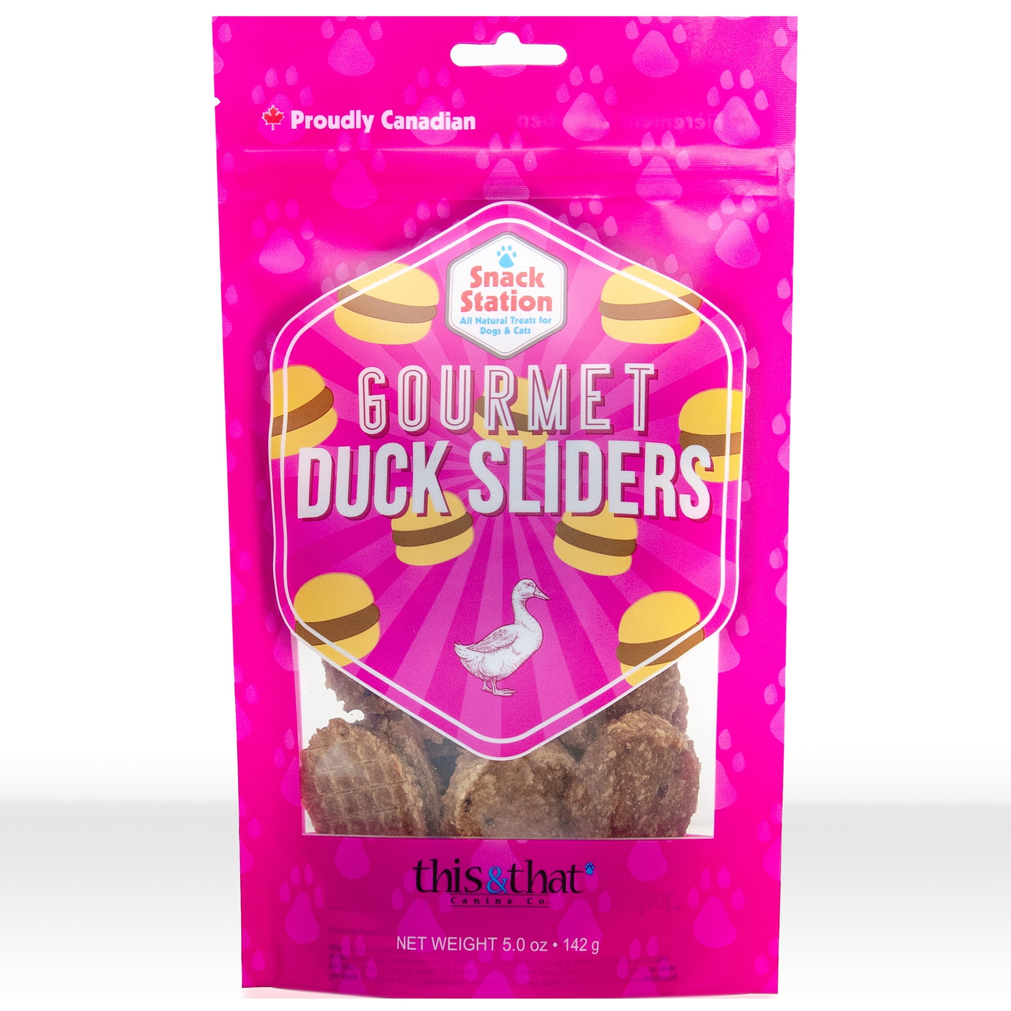 Snack Station: Gourmet Duck Sliders - 5 oz - Dehydrated Treats For Dogs & Cats, 2 Ingredients, Rewards & Training For Pets, This & That Canine Co