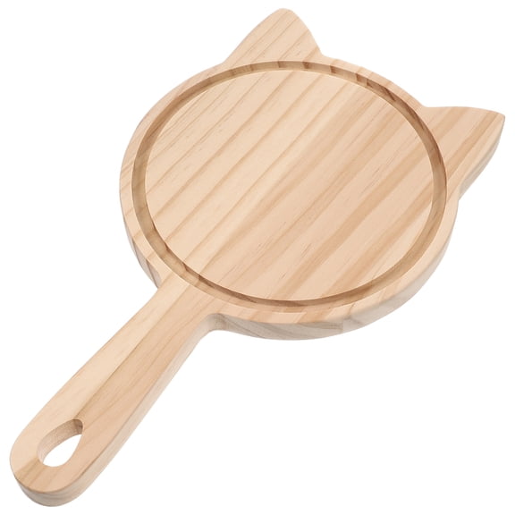 FONDOTIN Small Wood Tray 1Pack 10.5X6X0.6In Round For Dessert Store