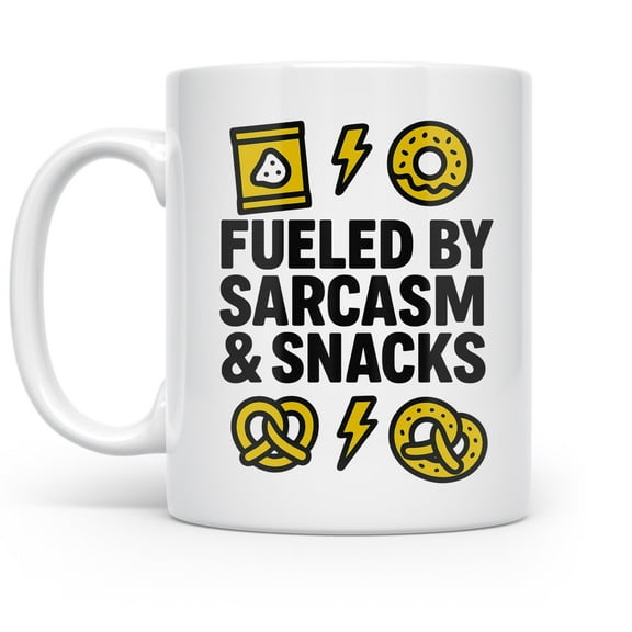 Snack Time Sass 11 oz Coffee Mug - For Snack Lovers White Ceramic Gift