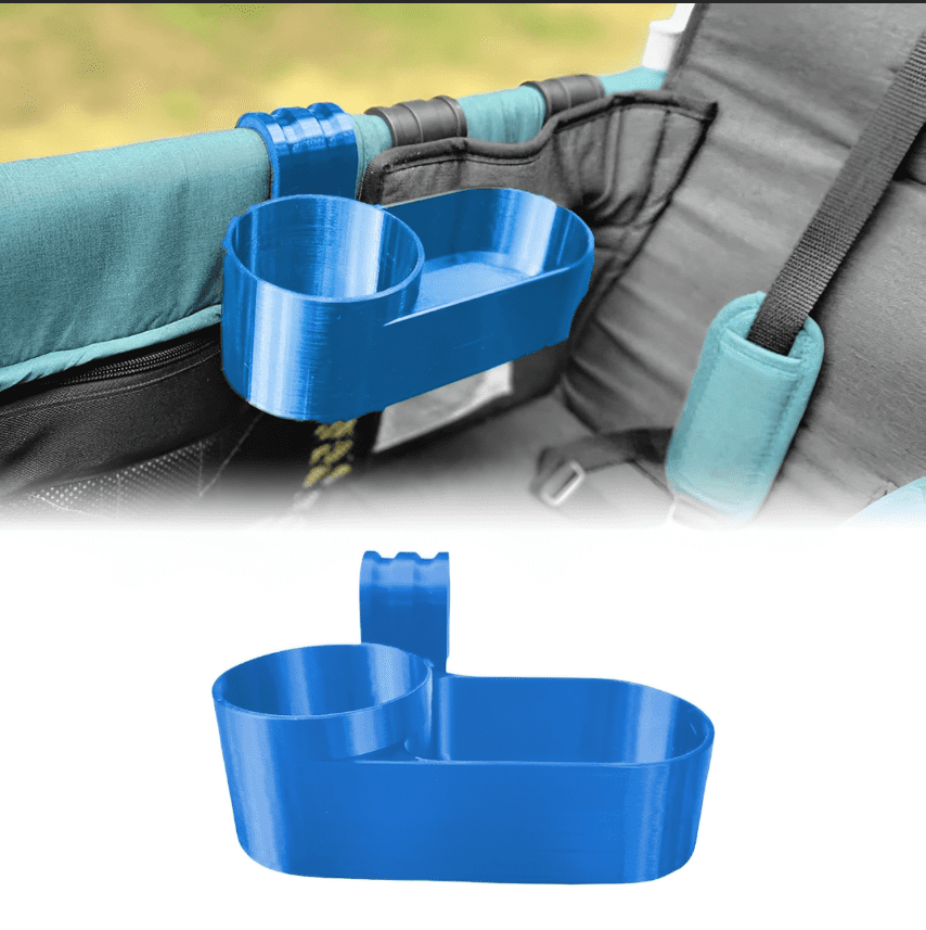 Snack Tray Cup Holder Compatible with Wonderfold Wagon W4 & W2 - Side-Mounted Organizer with Drink Holders, Space-Saving Stroller Accessory