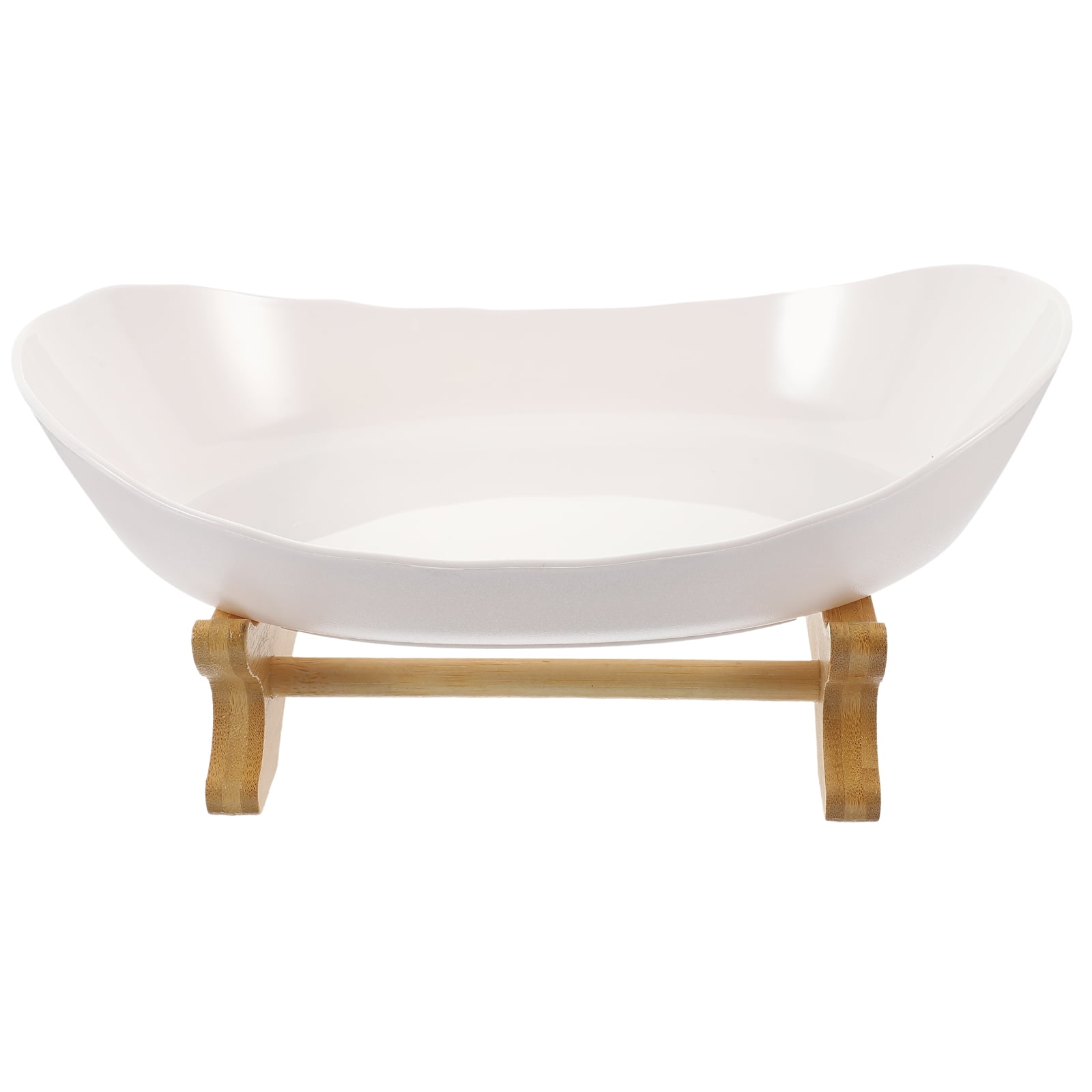 Snack Tray Dessert Display Holder Wooden Candy Dish Snacks Serving Bowl Decoration for Home Household Plastic White