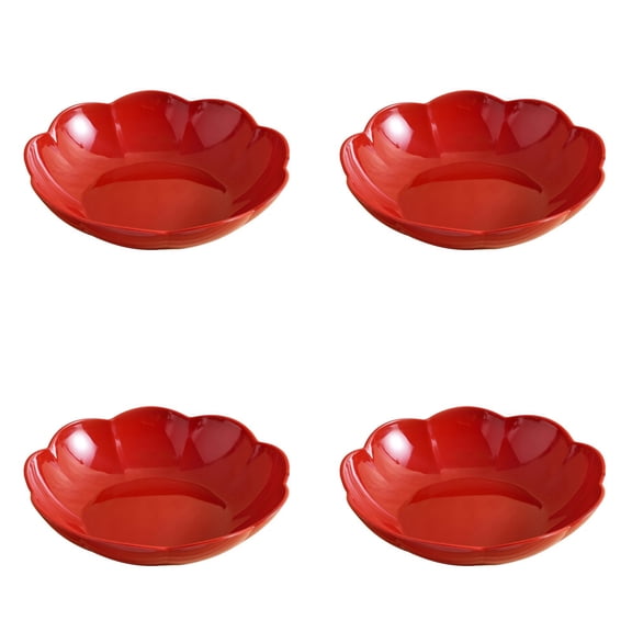 Snack Tray Set 4pcs, Food Tableware Candy Storage Dish Fruit Plates for Kitchen and Party Use, Serving Plates, Home Party Candy Dried Fruit Organizer, Red