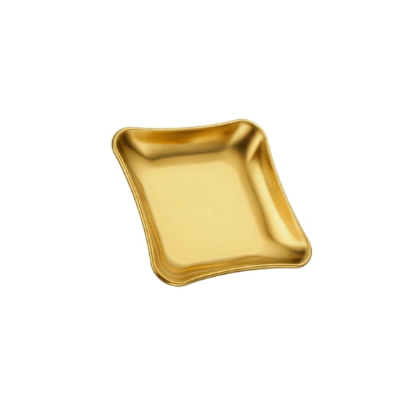 Snack Tray Stainless Steel Square Tray Thickened Bone Dish Roasting Pan Household Appetizer Container for Fruit Nut Candy Kitchen Serving Platter B967_Gold