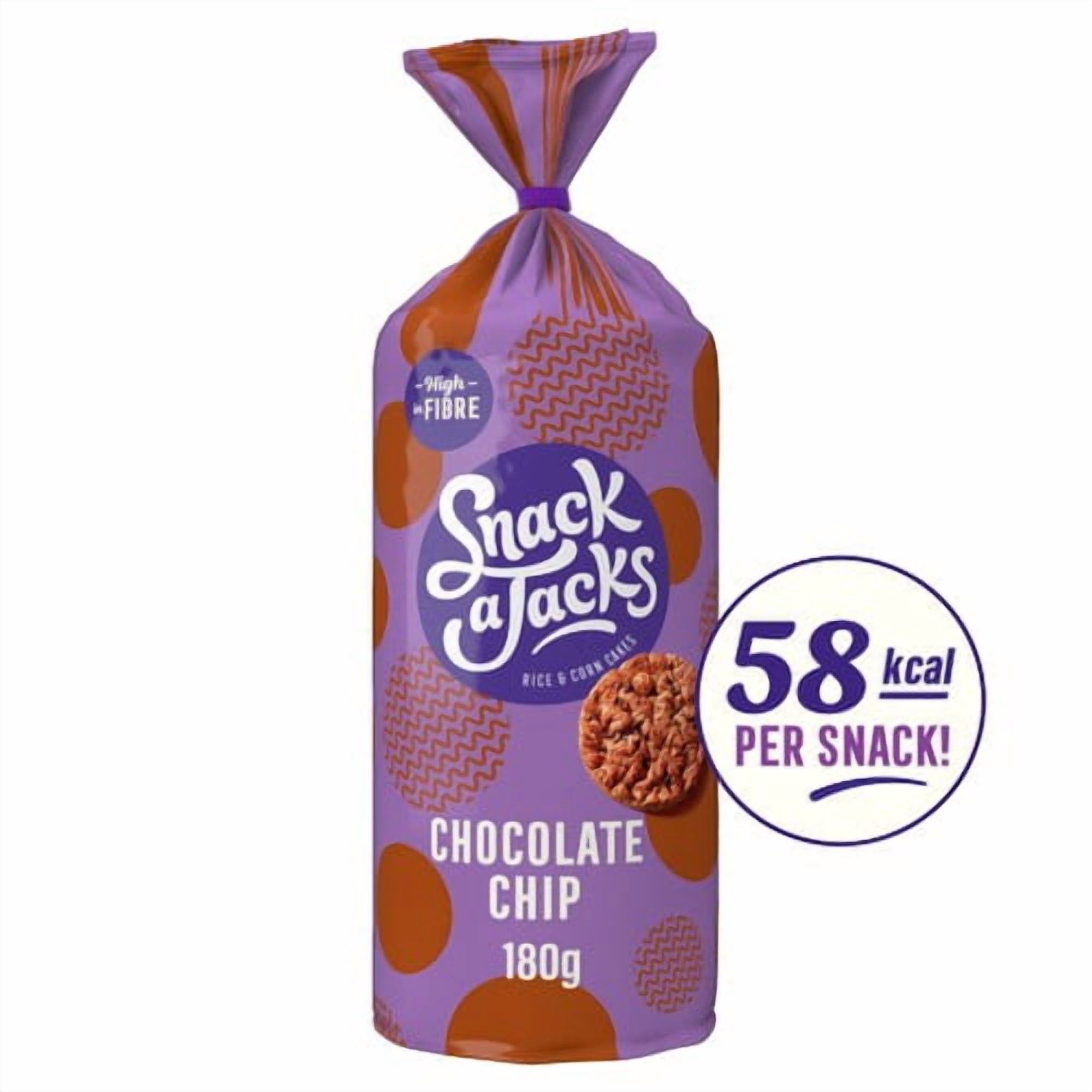 Snack a Jacks Jumbo Chocolate Chip Rice Cakes 180g, British Import (Pack of 3)