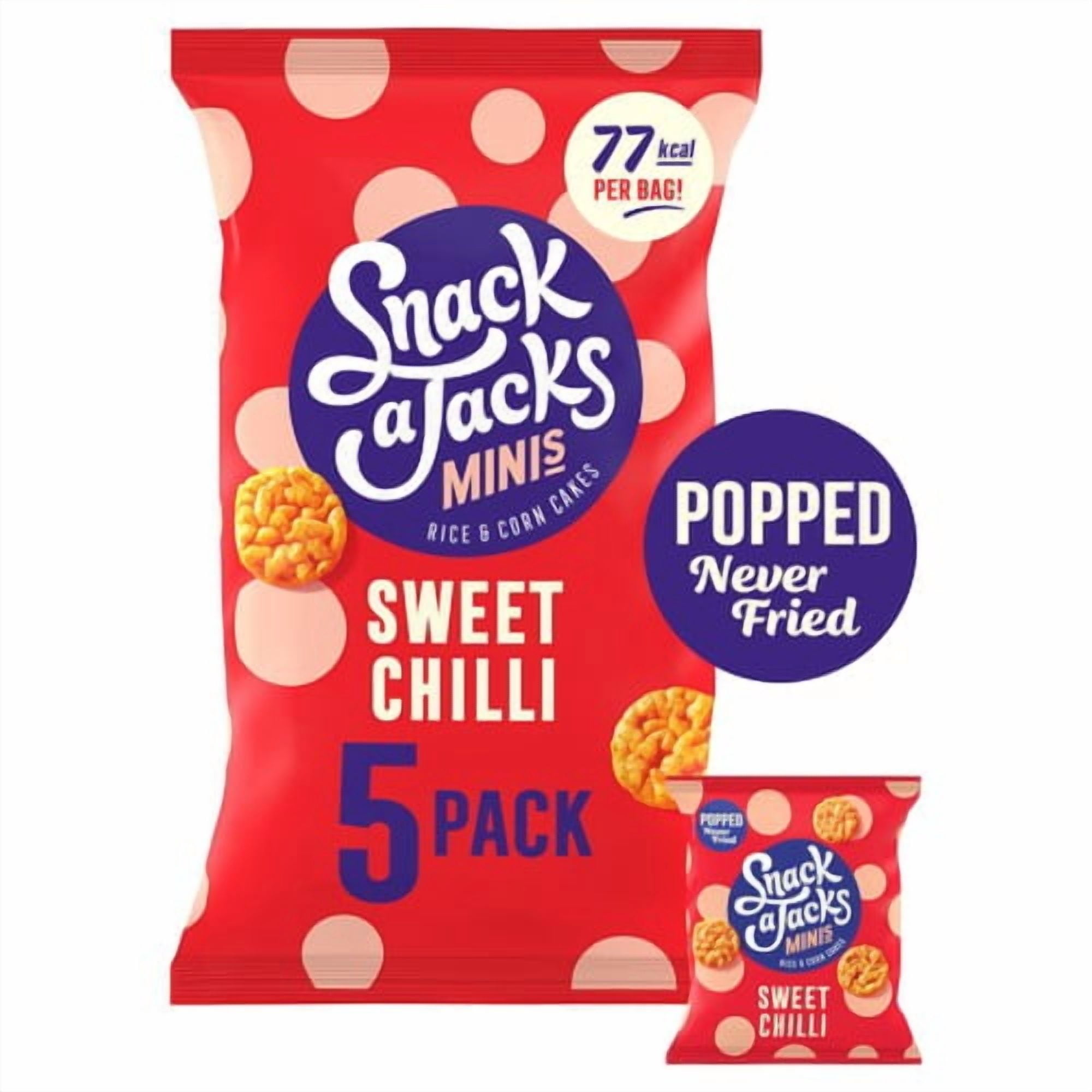 Snack a Jacks Sweet Chilli Rice Cakes 5 x 19g, British Import (Pack of 6)