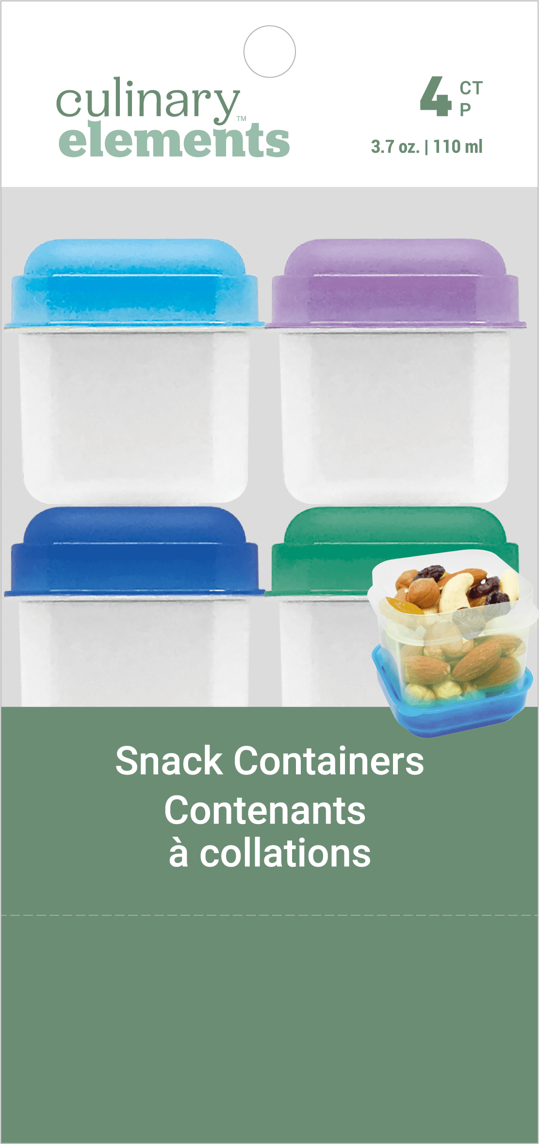 Open E-z Snack-pak Containers, 4 Count, 2x2.25 Inches, Great for Snacks ...