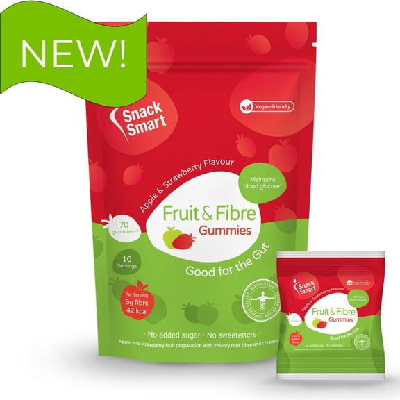 SnackSmart High Fibre Gummies, Apple & Strawberry Flavour, 70 Vegan Gummies - 23% off SITEWIDE, use code: SUMMER23