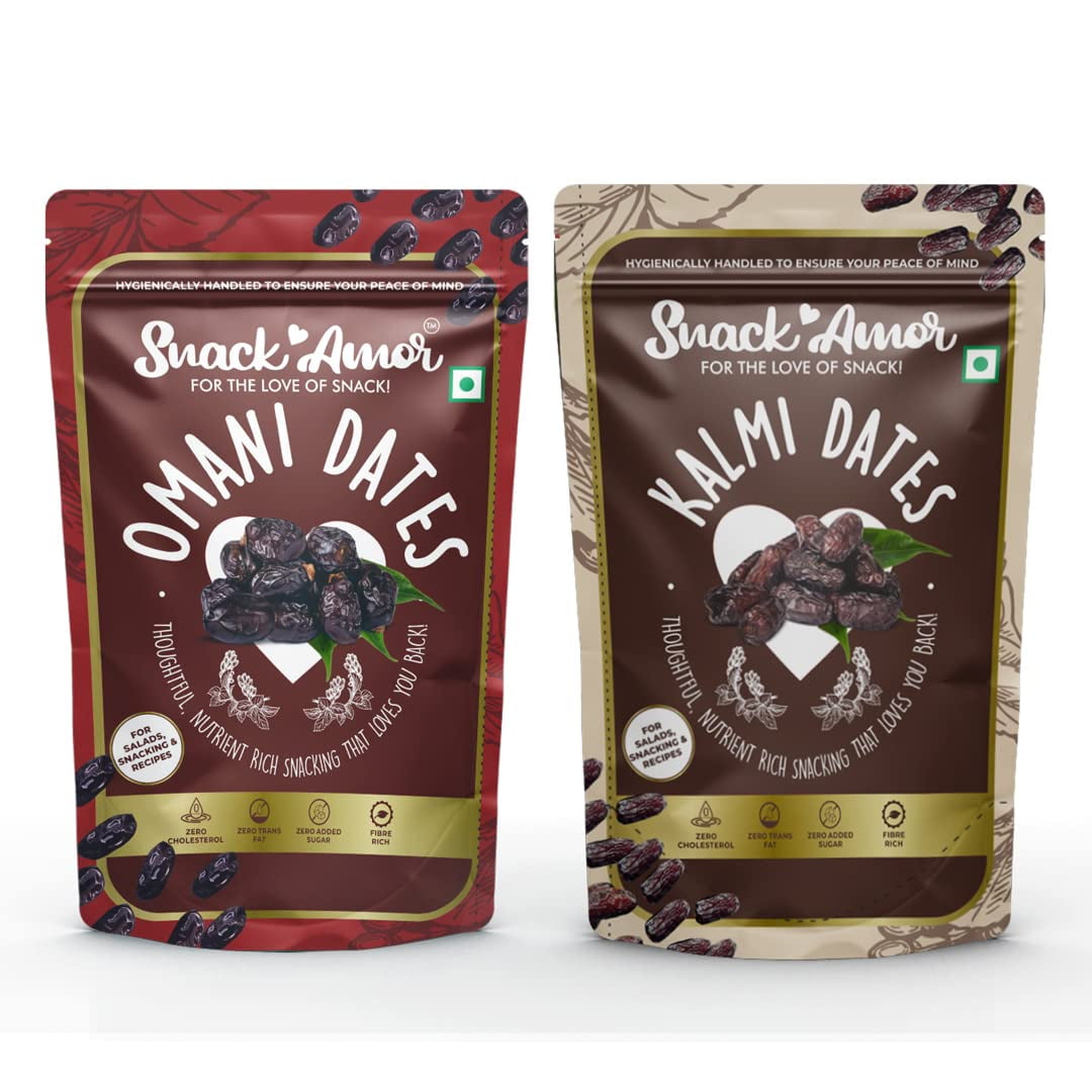Snackamor Healthy Omani & Kalmi Dates Non Gmo High Antioxidant