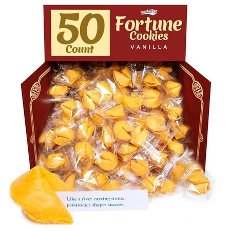 Snackathon Fortune Cookies Vanilla Flavor, 50 Count, Individually Wrapped Perfect Parties, Snack Pack, Events & Dessert Snacks