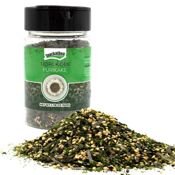 Snackathon Furikake Rice Seasoning, Nori Komi Flavor, Japanese Spices Topper, 1.76 oz Jar (Pack of 1)