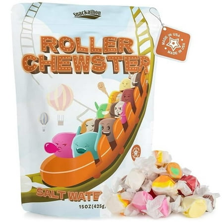 Snackathon Salt Water Taffy Assorted Mix, Roller Chewster Edition, 10 Flavor Variety, 15 oz