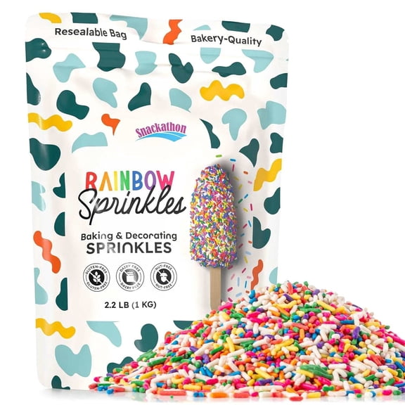 Snackathon Sprinkles for Baking & Decorating, Rainbow Sprinkles, 2.2 Pound