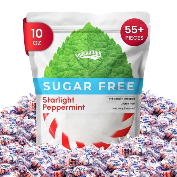Snackathon Sugar Free Starlight Peppermint Hard Candy, 10 Ounce