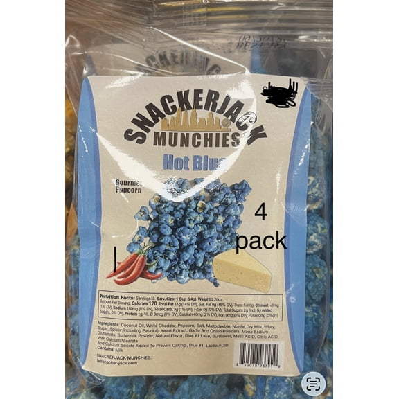SnackerJack Munchies Blue Hot Popcorn