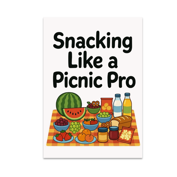 Snacking Like a Picnic Pro - Outdoor Gathering Enthusiast - 13x19 Poster Print