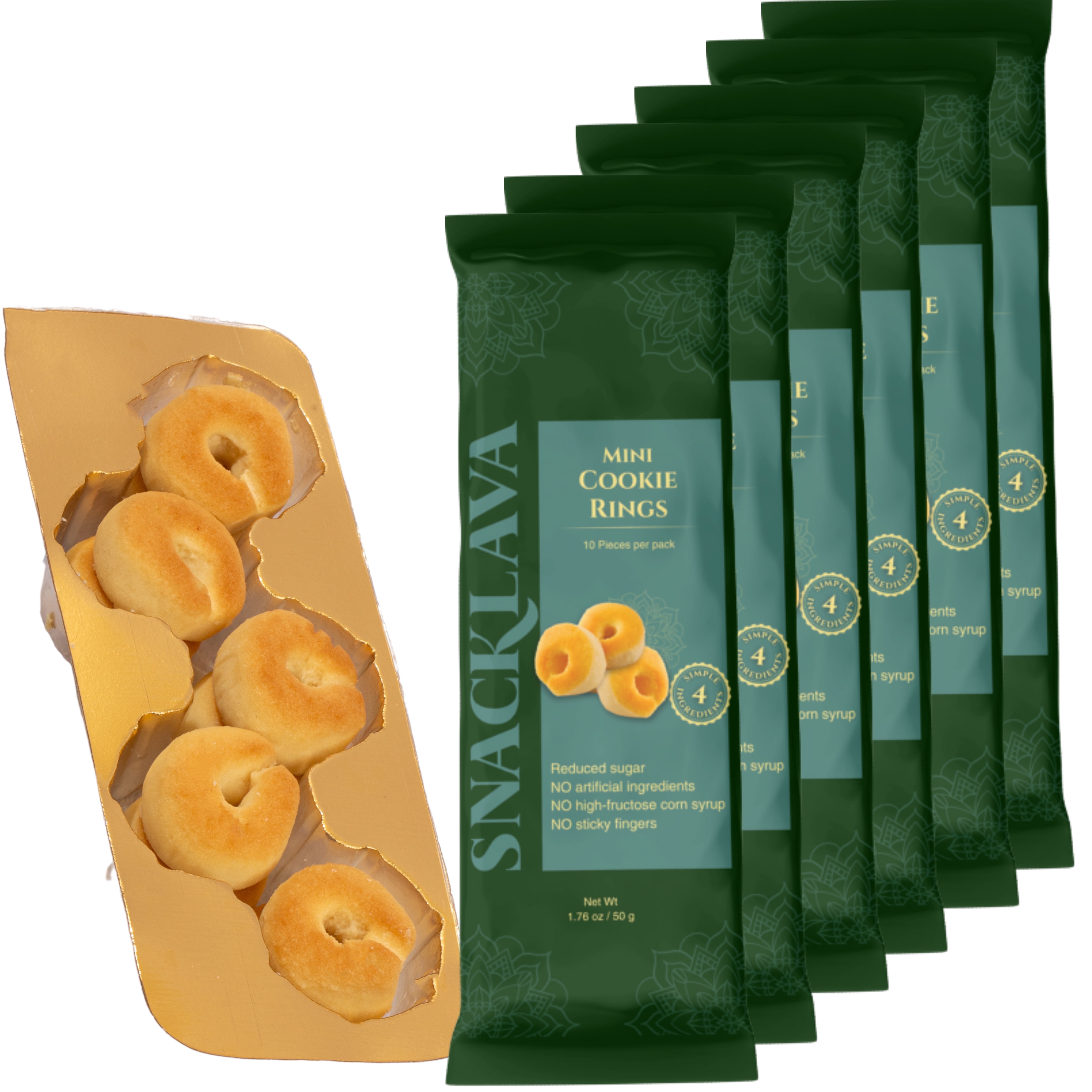 Snacklava Mini Cookie Rings - 6 Pack (60 Pieces) - No Artificial Colors ...