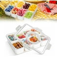 thumbnail image 1 of Snackle Box Charcuterie Container, Divided Serving Tray with Lid and Handle, 8 Compartments Divided Snack Tray with Lid, Portable Snack Platters for Fruit, Nuts, Candy, Entertaining, Party, Picni, 1 of 6