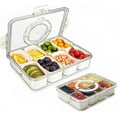 Snackle Box Charcuterie Container, Divided Serving Tray with Lid and