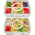 thumbnail image 1 of Snackle Box Container Divided Serving Tray 8 Compartments Lid Handle Portable Snack Platter, 1 of 7