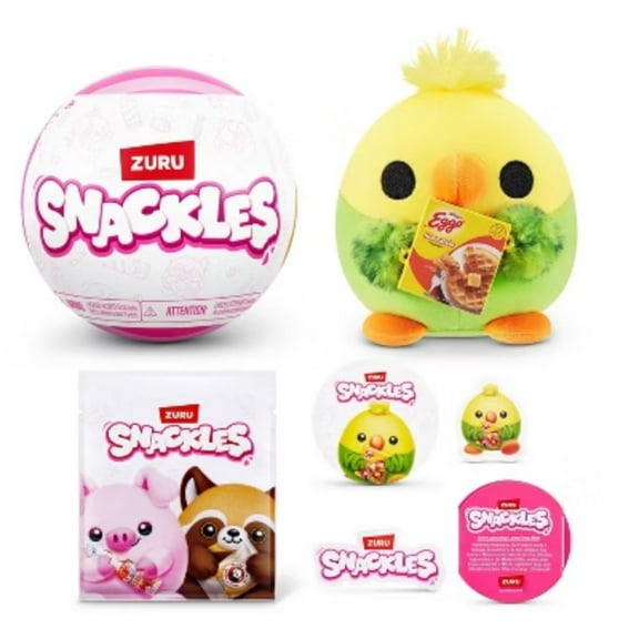 Snackles 5" Capsule Series 3 Stuffed Animal: Zoo & Farm Characters, Polyester