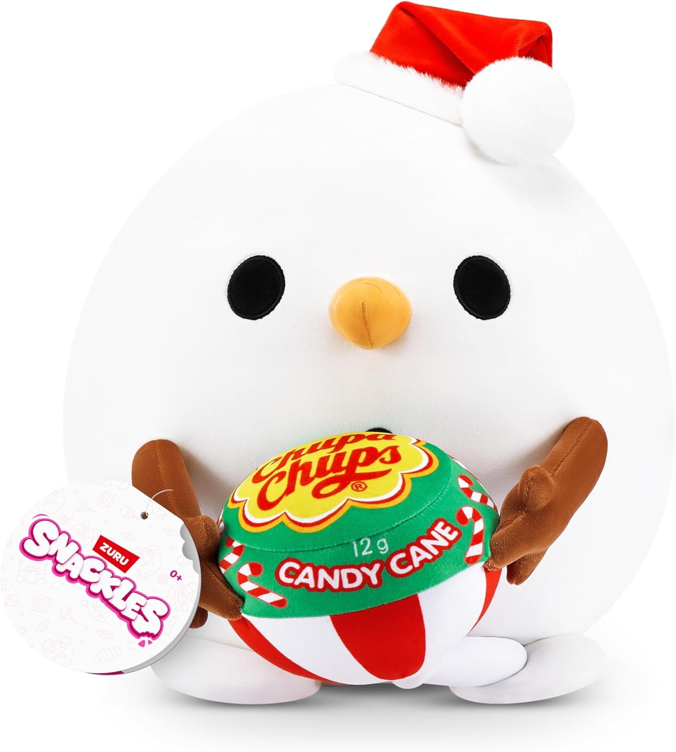 スノープル　ぬいぐるみ Snackles Christmas Snowman & Chupachups 14 Inch Plush by ZURU