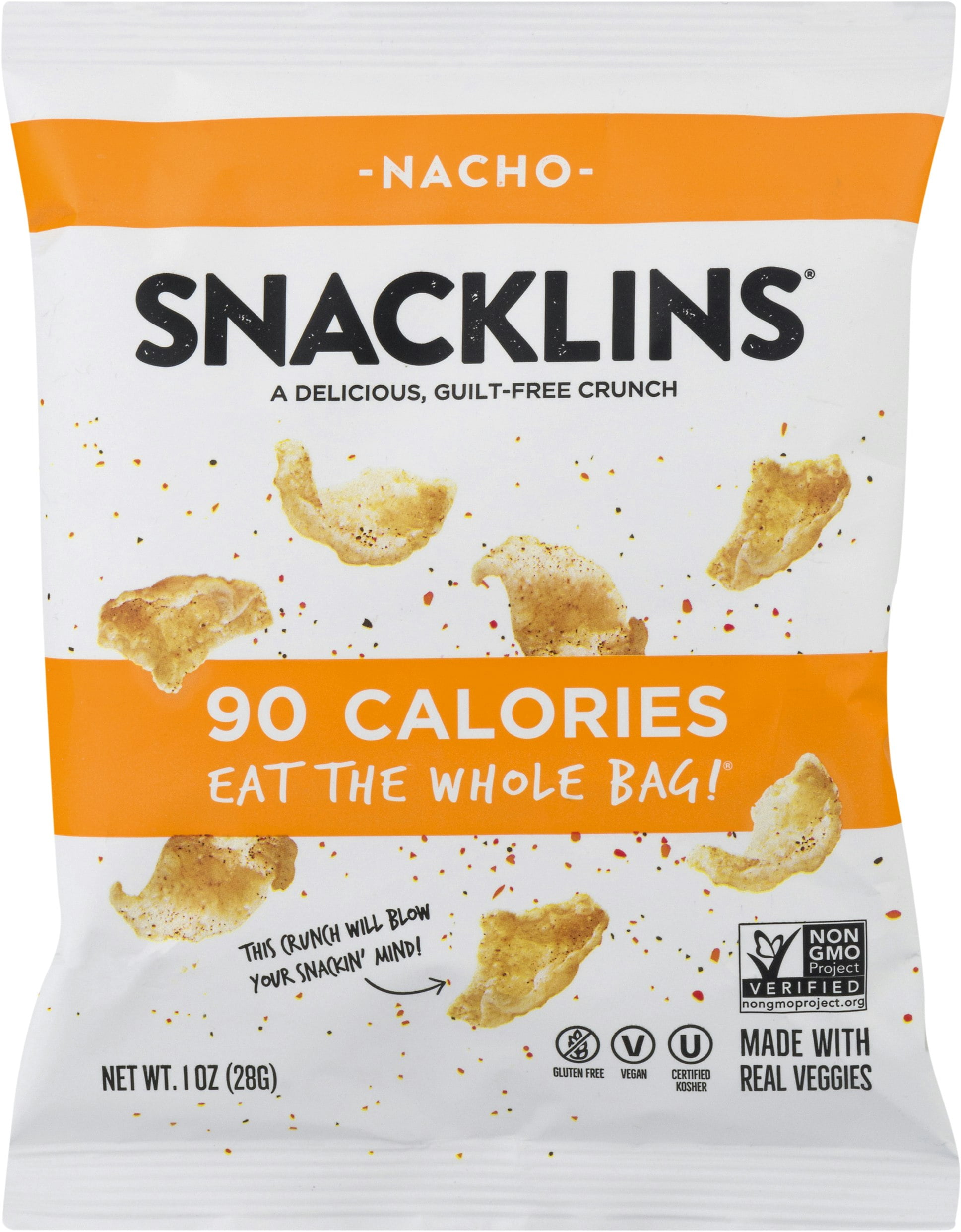 Snacklins Nacho Chips 0.9 oz (Pack of 24)