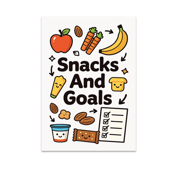 Snacks And Goals Motivational Art - Goal Tracking Enthusiast - 13x19 Poster Print