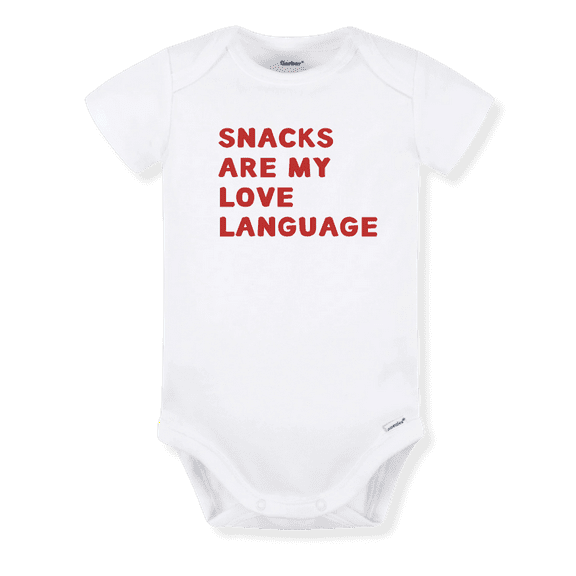 Snacks Are My Love Language Baby Bodysuit, Newborn Outfit, Baby Clothes, Gift for Children 3-6m White