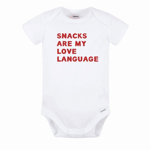 Snacks Are My Love Language Baby Bodysuit, Newborn Outfit, Baby Clothes, Gift for Children 6-9m White