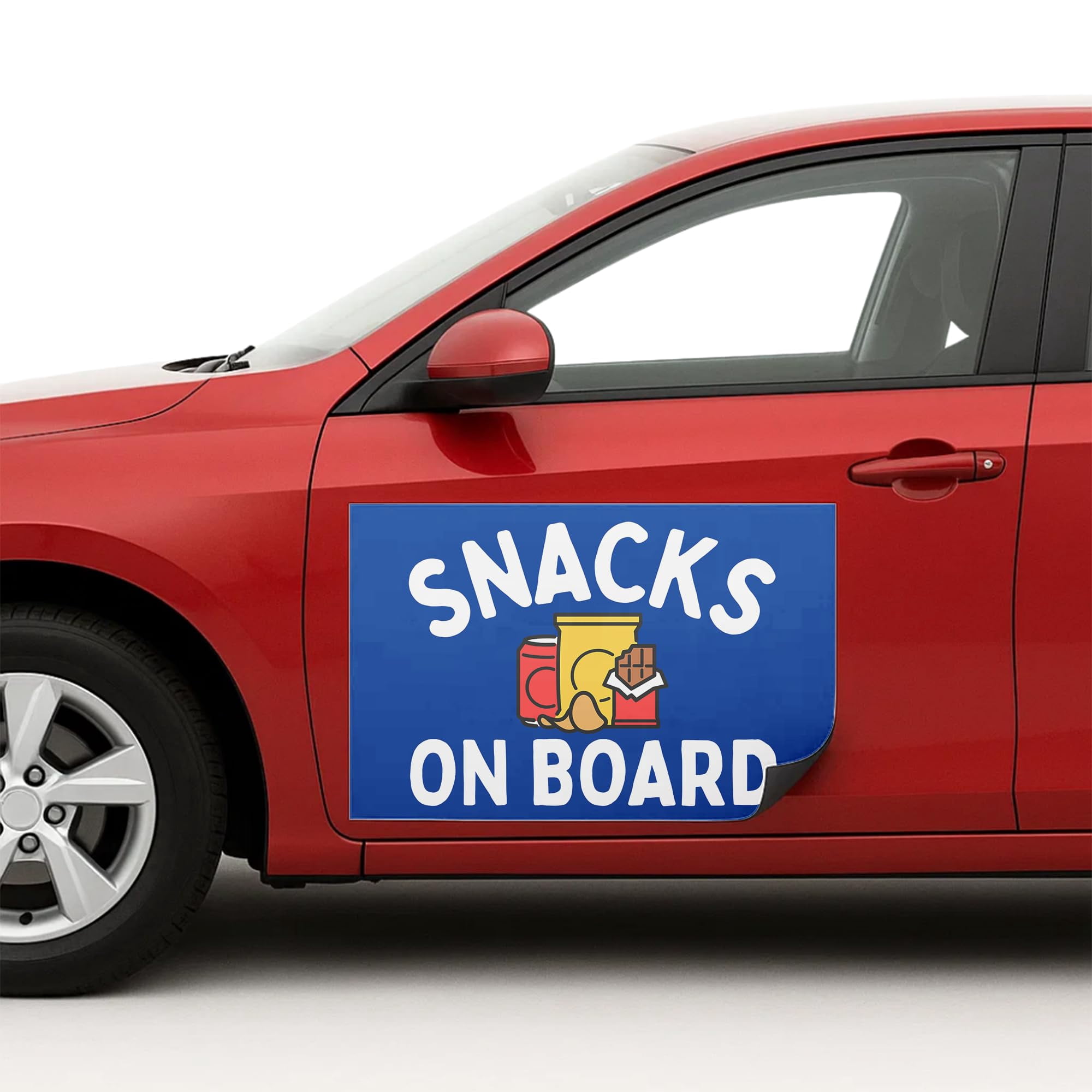 Snacks On Board Car Magnet Sign by DC | Flexible Car Magnetic Sheets ...