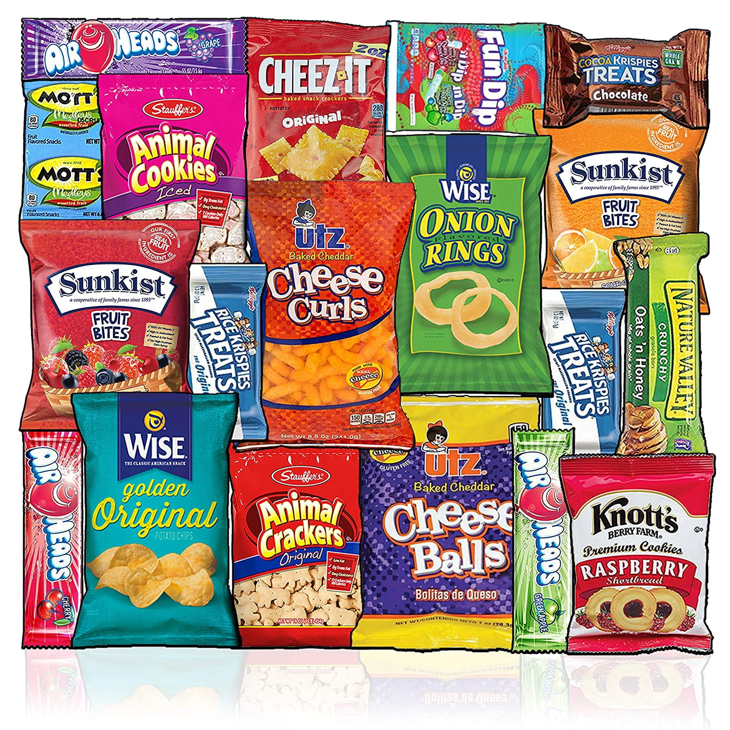 Snacks Box (20 Count) Ultimate Sampler Mixed Box, Cookies Chips Candy ...