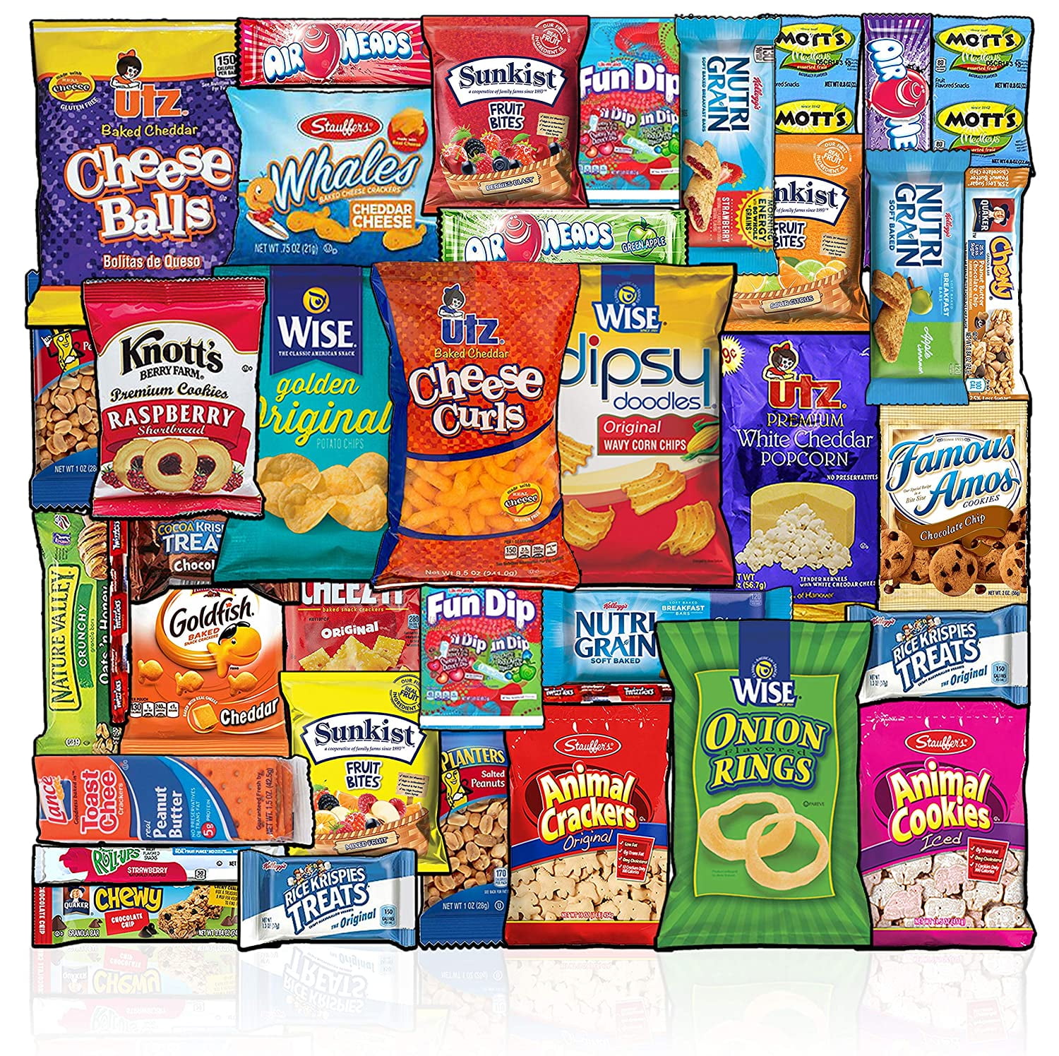 Snacks Box (36 Count) Ultimate Sampler Mixed Box, Cookies Chips Candy