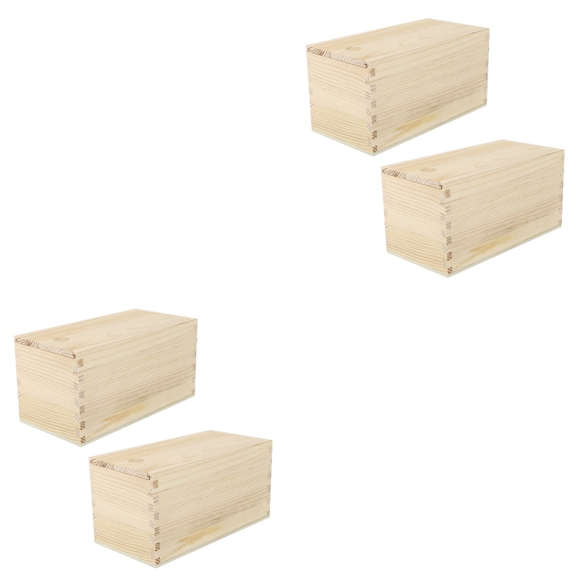 Snacks Container 4 Pcs Sliding Wooden Box Multifunction Jewelry Boxes ...